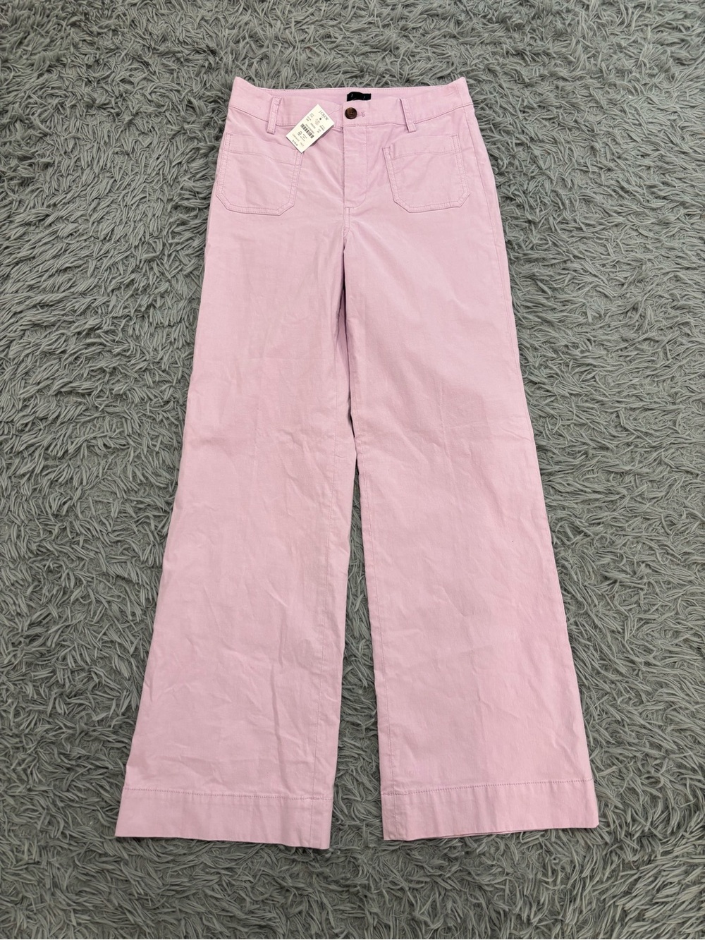 NEW J.Crew Lizzie Pant Women’s Size 26 Pink Wide Leg Cotton Linen Trousers BW803
